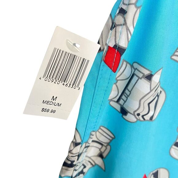 Disney Parks Star Wars Stormtrooper Button-Up Shirt M Blue Short Sleeve NWT - Picture 5 of 11